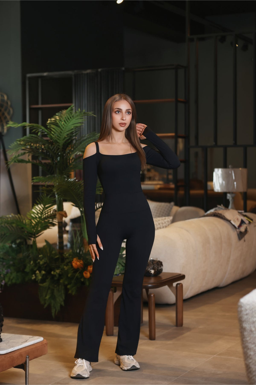 Sculpted Fit Off Shoulder Jumpsuit